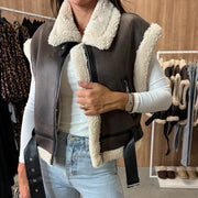 Faux Suede Fur Fleece Waistcoat-Waistcoat-Rosa Clothing-S-Black-Urbanheer