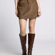 Faux Suede Mini Skirt