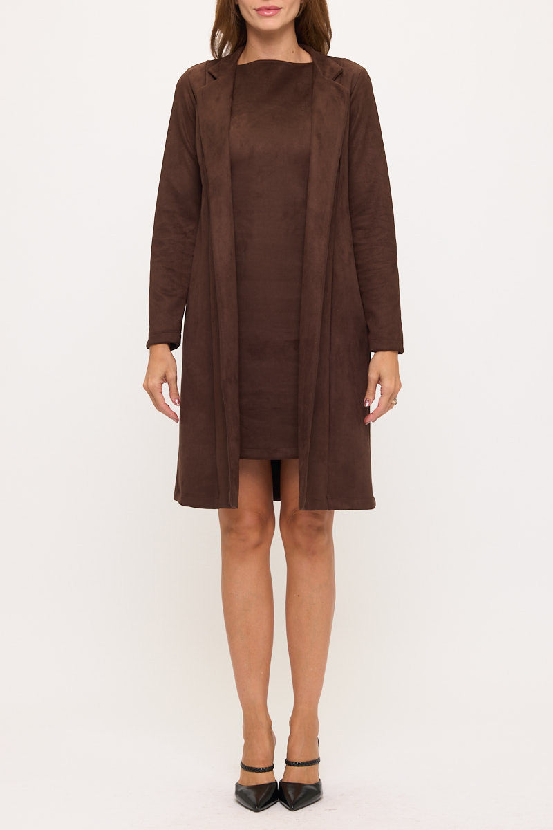 Faux Suede Open Cardigan-1