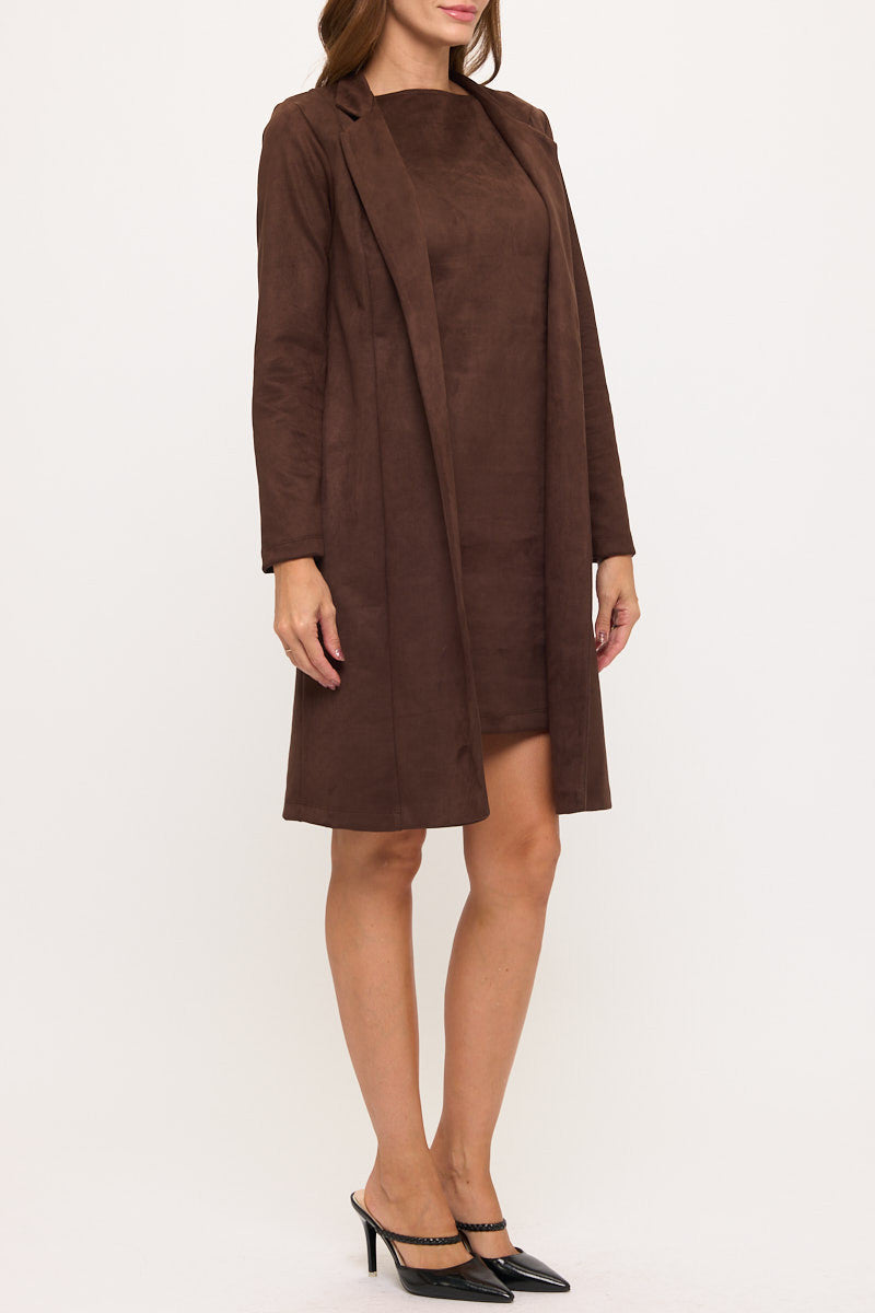 Faux Suede Open Cardigan-2