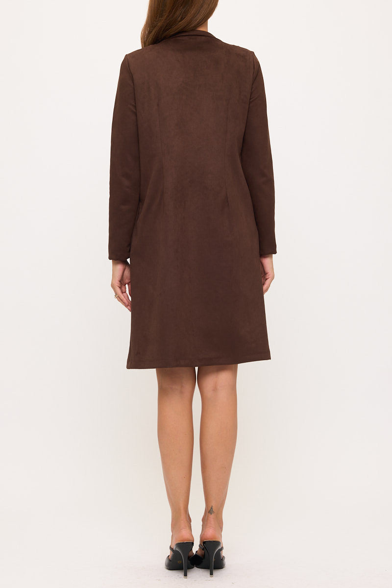 Faux Suede Open Cardigan-3