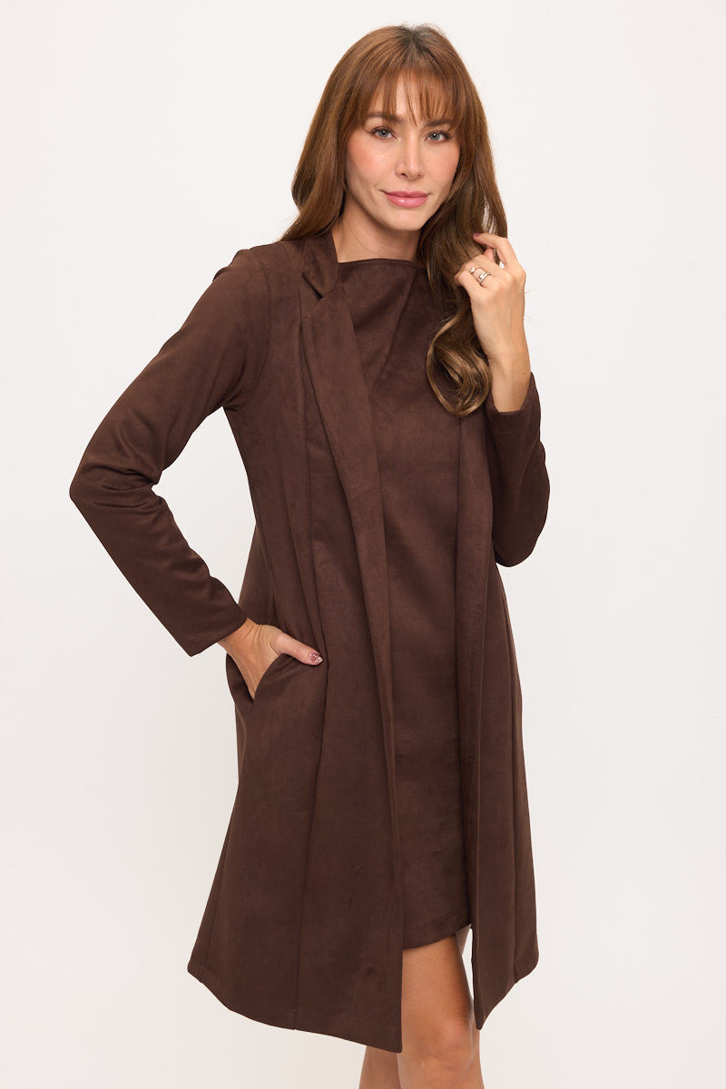 Faux Suede Open Cardigan-4