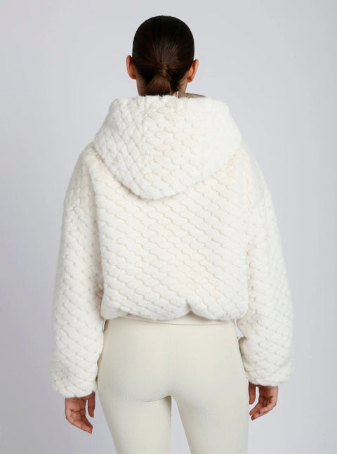 Fawn Reversible Faux Fur Hoodie - Taupe-Hoodie-Blanc Noir-M-White/Warm Taupe-Urbanheer