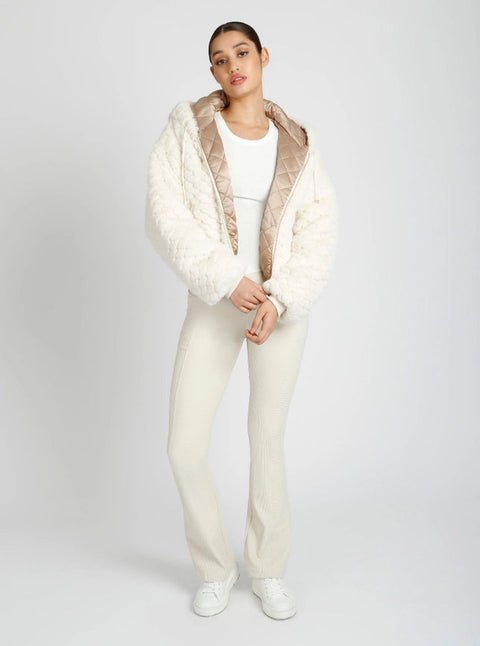 Fawn Reversible Faux Fur Hoodie - Taupe-Hoodie-Blanc Noir-M-White/Warm Taupe-Urbanheer