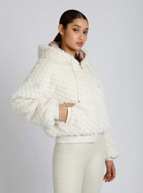 Fawn Reversible Faux Fur Hoodie - Taupe-Hoodie-Blanc Noir-M-White/Warm Taupe-Urbanheer