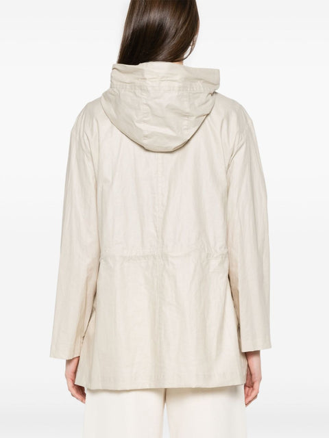 Fay Linen and cotton blend parka coat