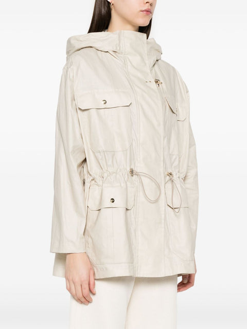 Fay Linen and cotton blend parka coat