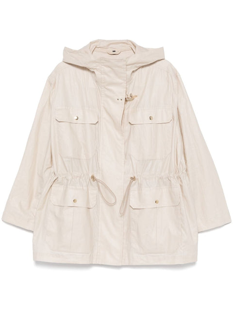Fay Linen and cotton blend parka coat