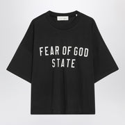 Fear of God Essentials Black crewneck T-shirt with logo