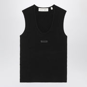 Fear of God Essentials Black tank top in stretch Waffle fabric