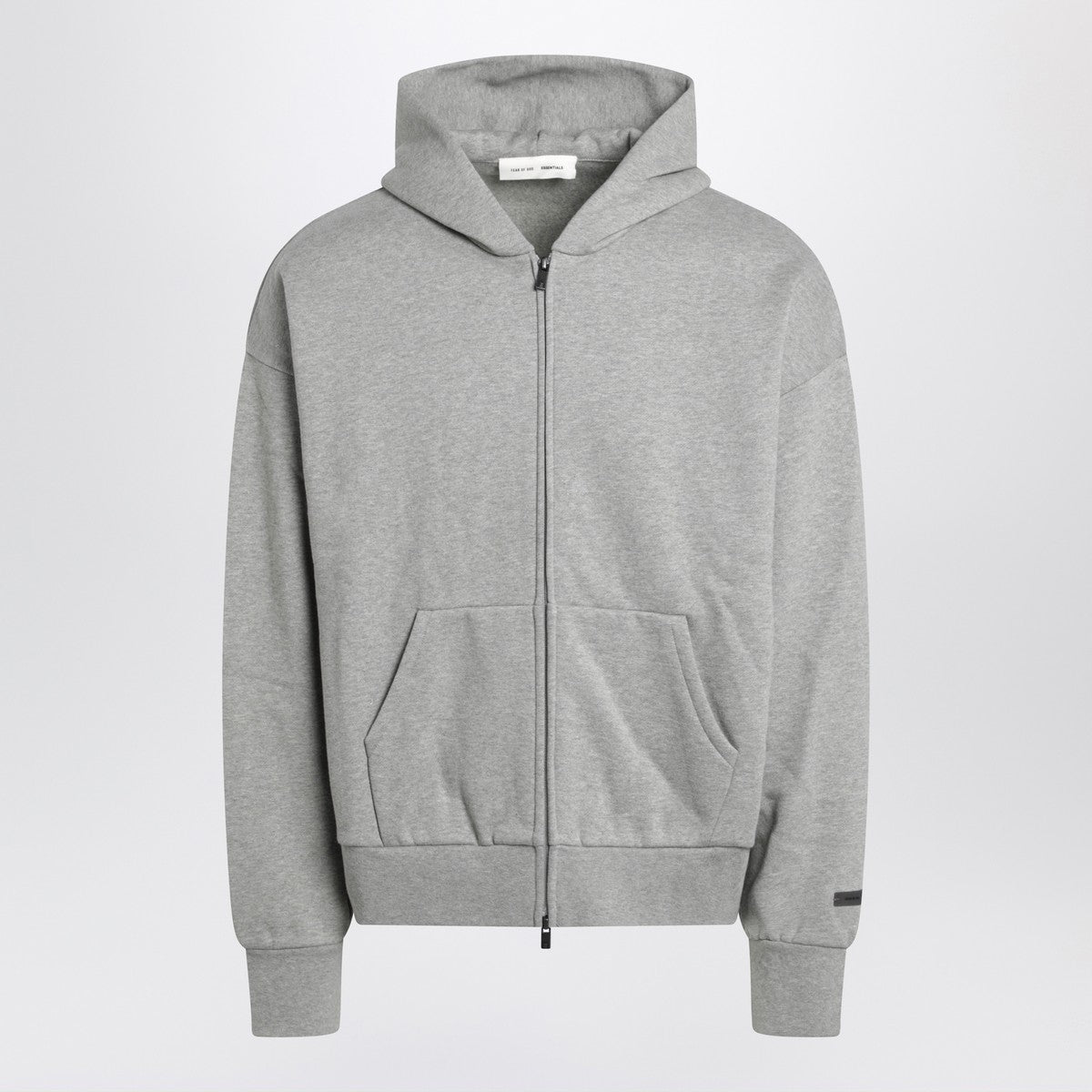 Fear of God Essentials Grey cotton fleece hoodie