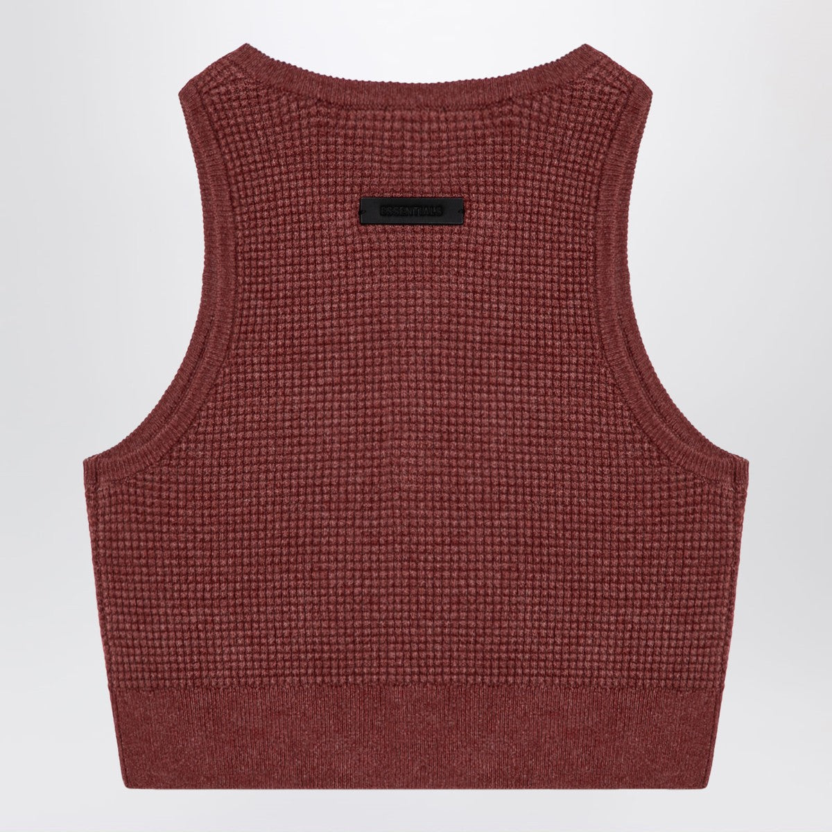 Fear of God Essentials Sporty burgundy honeycomb tank top