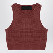 Fear of God Essentials Sporty burgundy honeycomb tank top