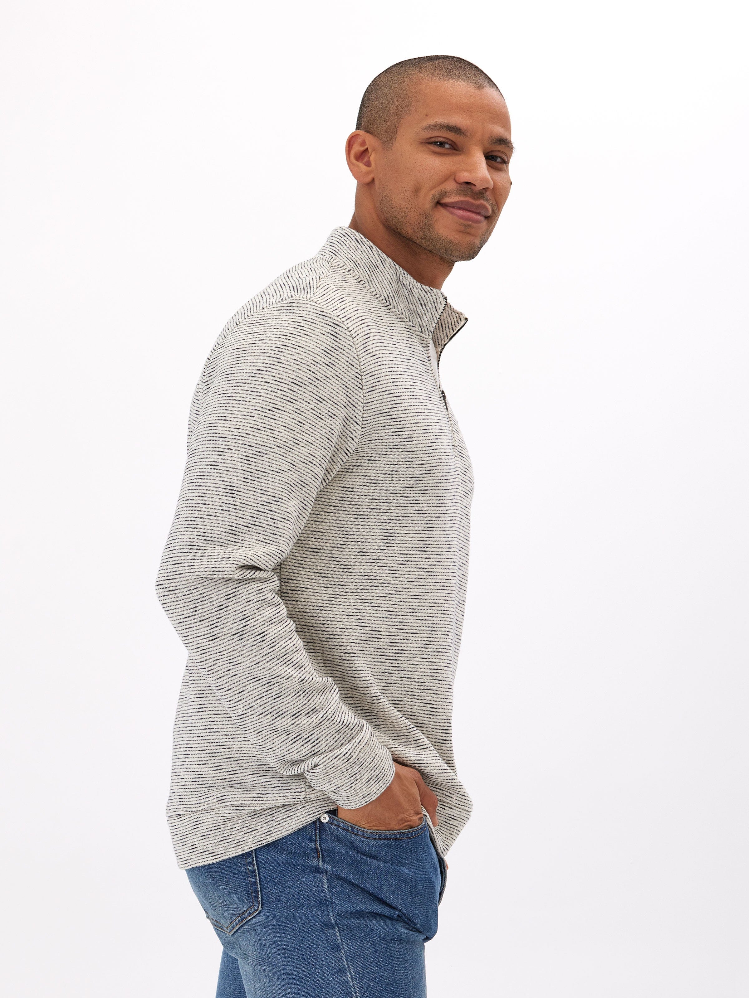 Felix Stripe Terry 1/4 Zip Pullover