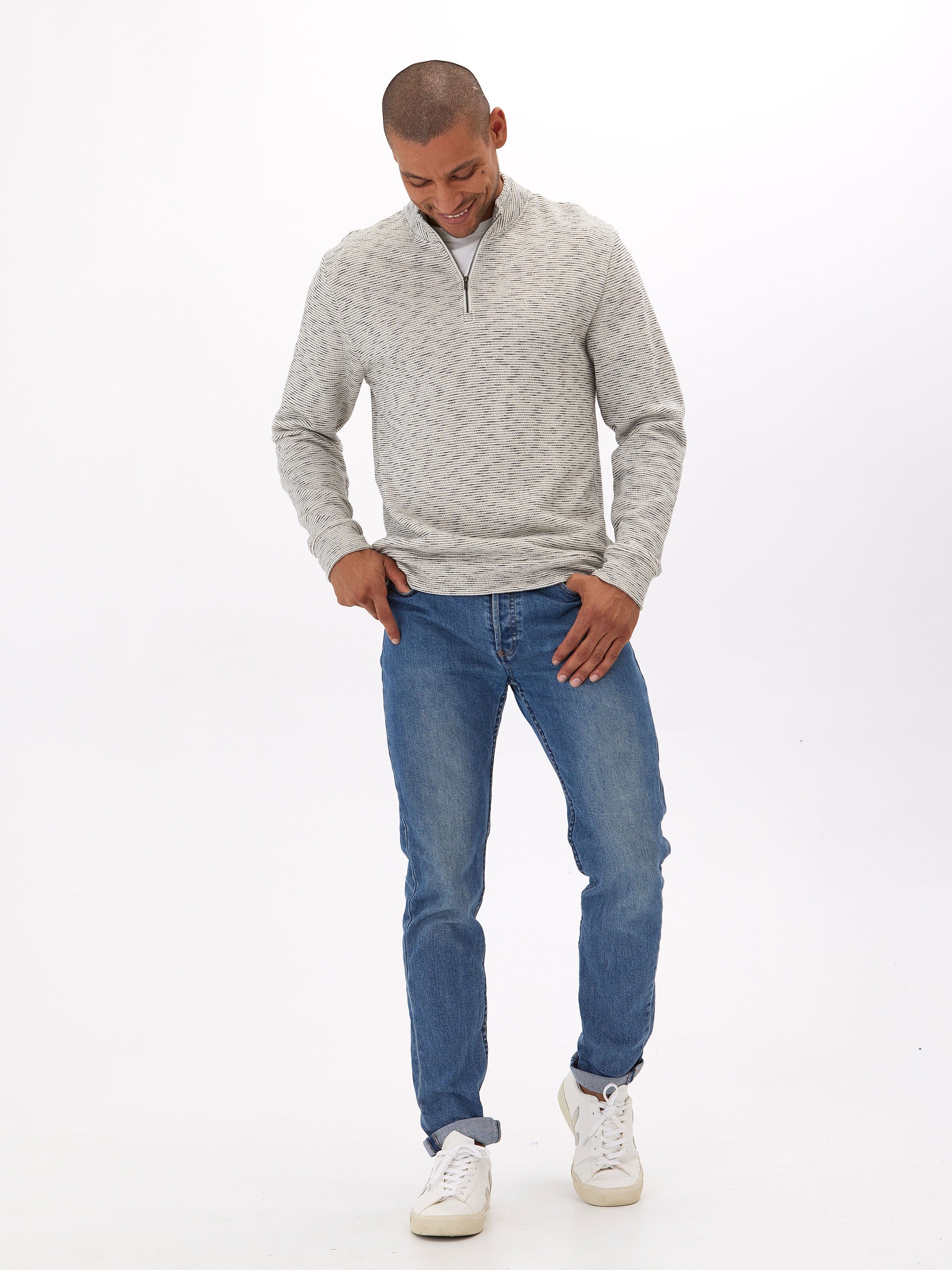 Felix Stripe Terry 1/4 Zip Pullover