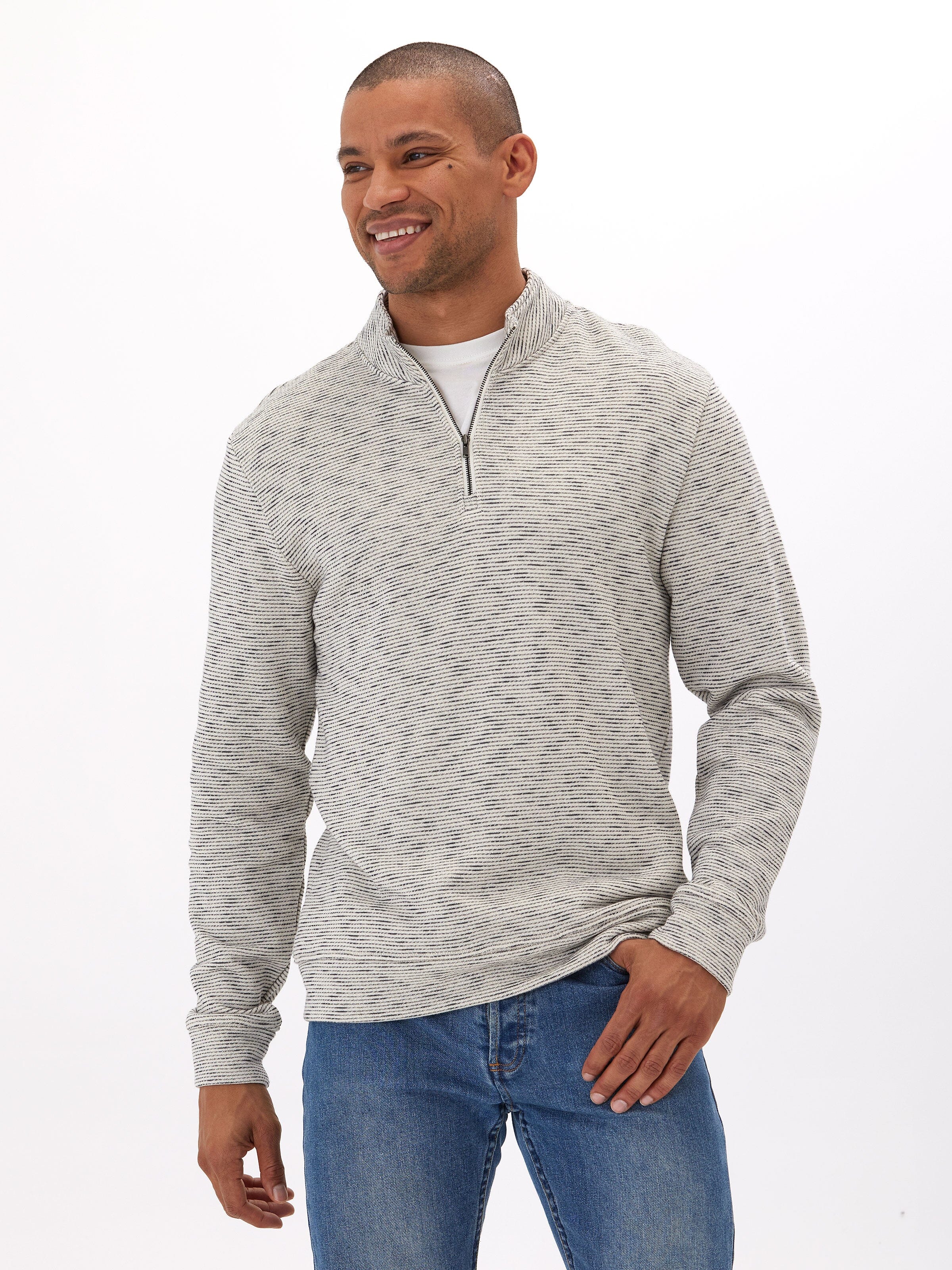 Felix Stripe Terry 1/4 Zip Pullover