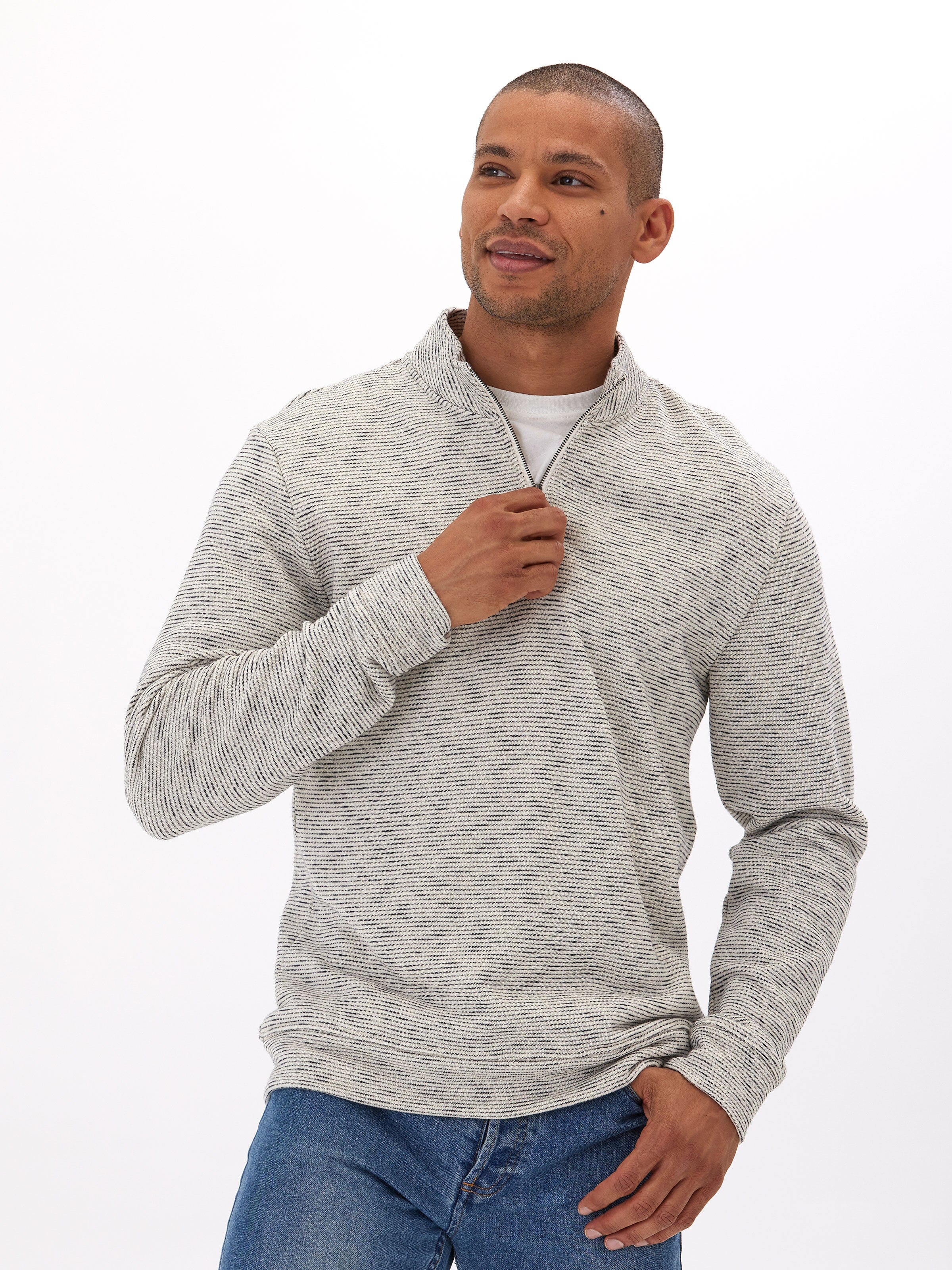 Felix Stripe Terry 1/4 Zip Pullover