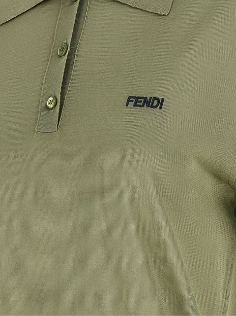 Fendi Shiny Viscose Polo Shirt
