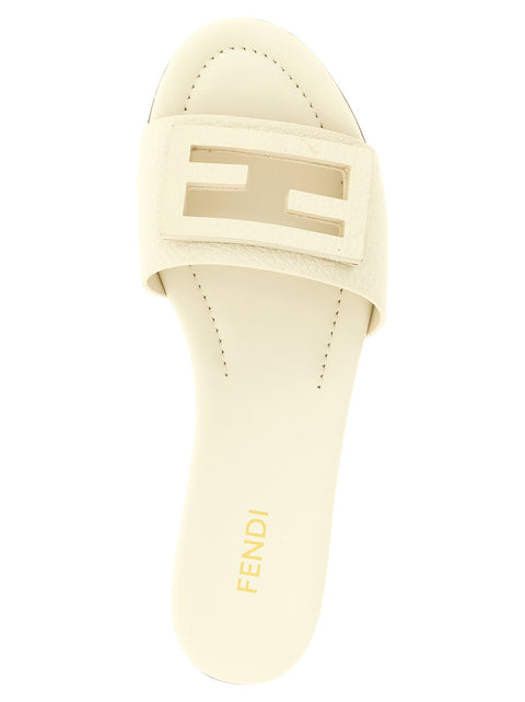 Fendi White Tube Slides