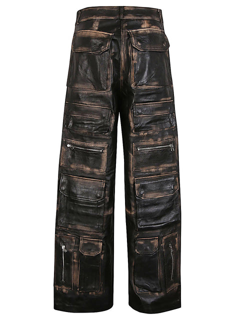 Fermas.Club Leather cargo trousers