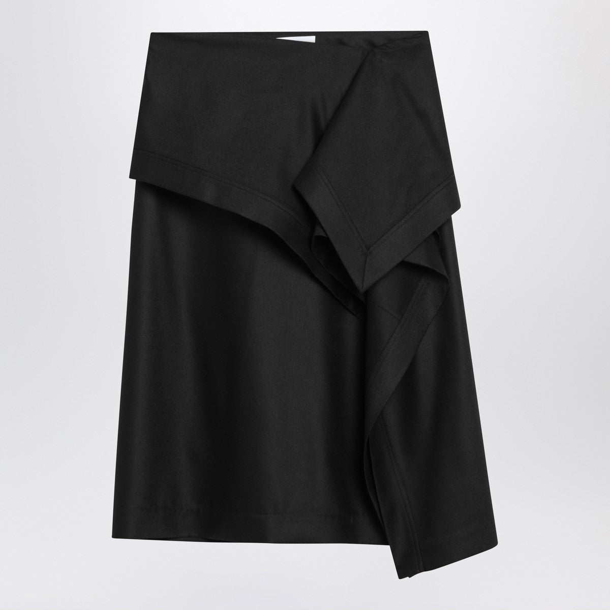 Ferragamo Asymmetric black skirt with basque