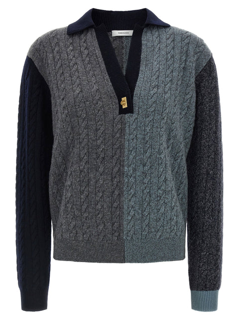 Ferragamo Color Block Braid Sweater