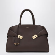 Ferragamo Hug M Leather Handbag in Brown/Ochre
