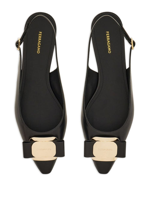 Ferragamo New Vara Plate Flat Slingback