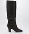 Ferragamo Ruched Boots in Dark Brown Leather