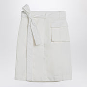 Ferragamo White wrap skirt in cotton blend