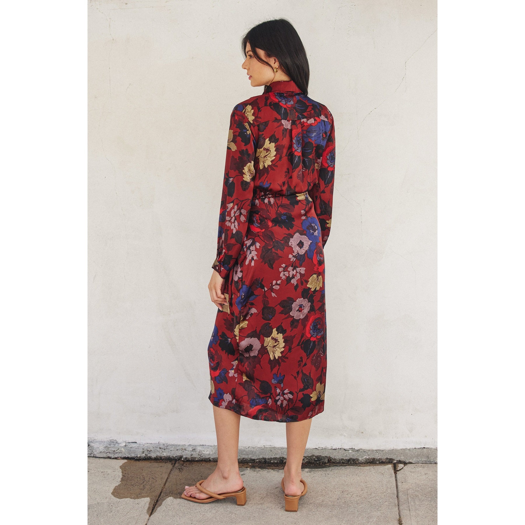 Fireplace Midi Shirt Wrap Dress