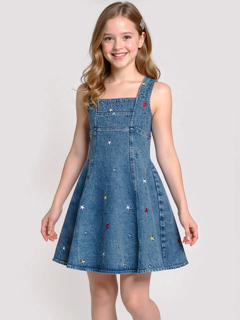 Fit and Flare Embroidery Star Dress