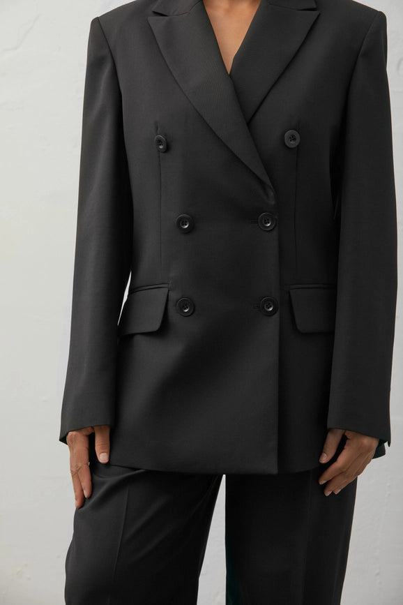 Fitted Blazer Black-Blazer-A LINE-XS-Black-Urbanheer