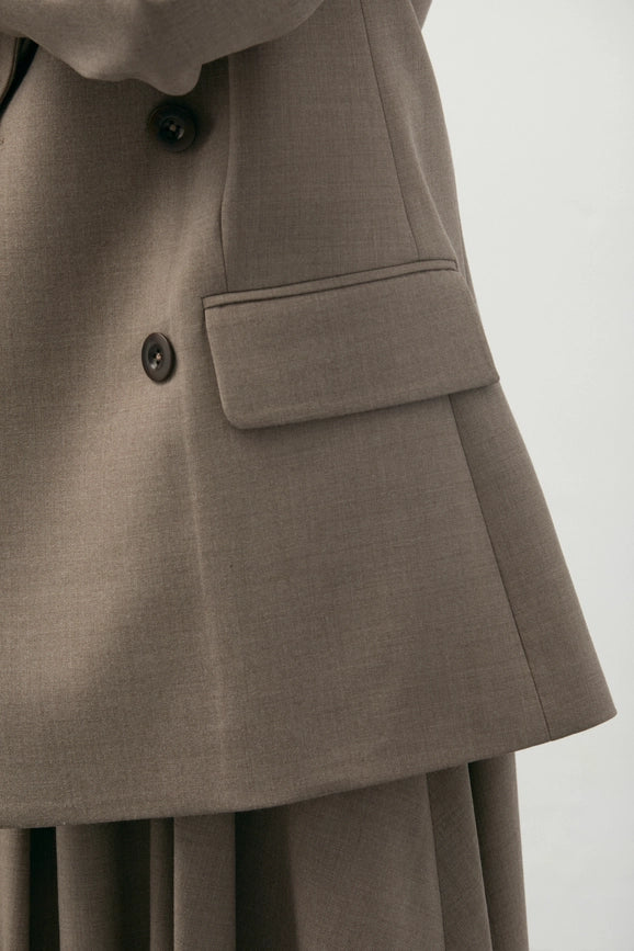 Fitted Blazer Brown-Blazer-A LINE-XS-Brown-Urbanheer