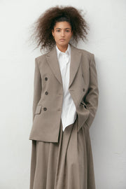 Fitted Blazer Brown-Blazer-A LINE-XS-Brown-Urbanheer