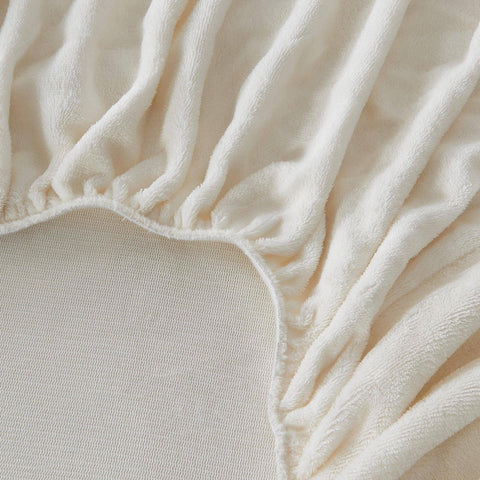 Fitted Sheet Solid Plush Velvet Luxe Collection: Blush Pink