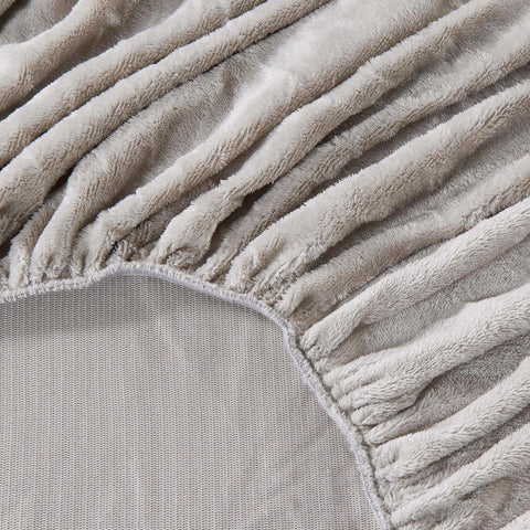 Fitted Sheet Solid Plush Velvet Luxe Collection: Blush Pink