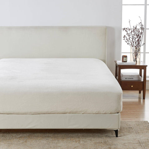 Fitted Sheet Solid Plush Velvet Luxe Collection: Denim Blue