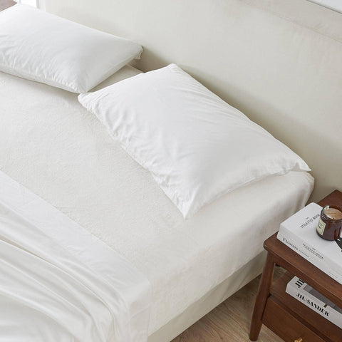 Fitted Sheet Solid Plush Velvet Luxe Collection: Denim Blue