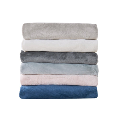 Fitted Sheet Solid Plush Velvet Luxe Collection: Light Grey