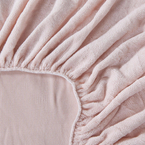 Fitted Sheet Solid Plush Velvet Luxe Collection: Light Grey