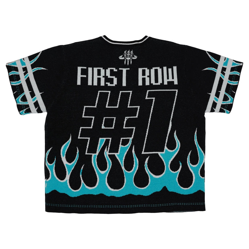 Flame Varsity Jacquard Knit Tee-Tee-First Row-S-Black-Urbanheer