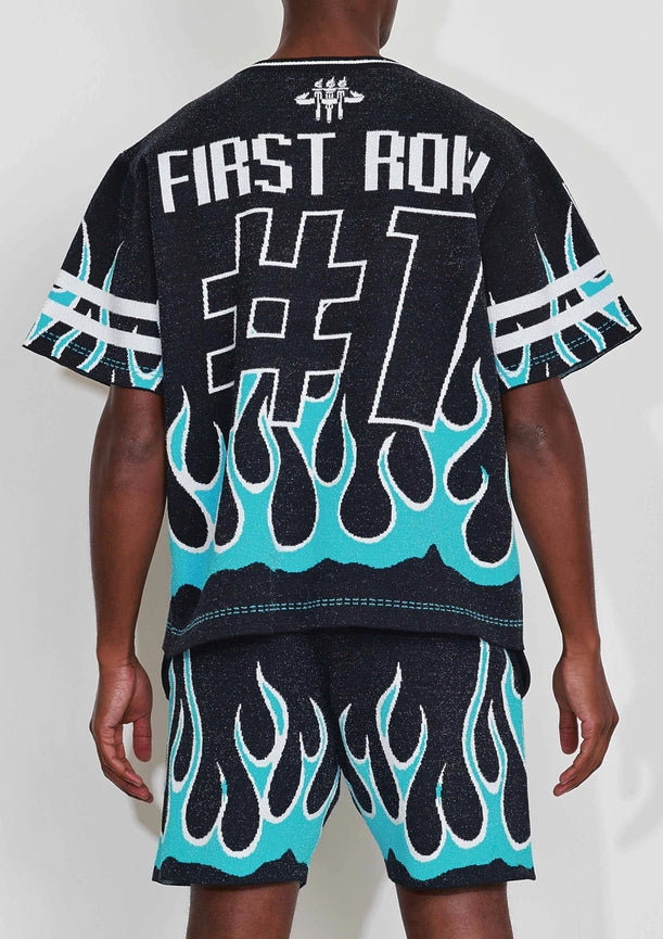 Flame Varsity Jacquard Knit Tee-Tee-First Row-S-Black-Urbanheer