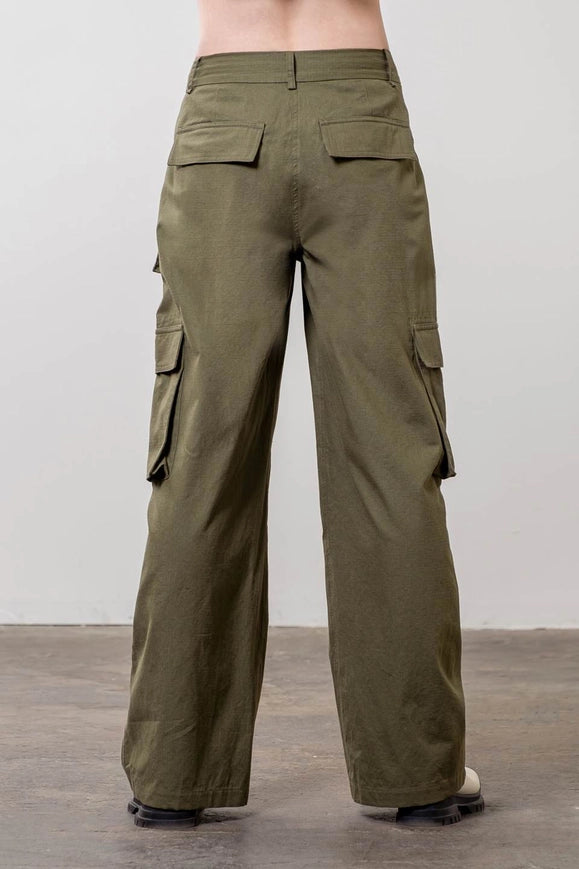 Flap Pockets Cargo Pants-Pants-Moon River-S-OLIVE-Urbanheer