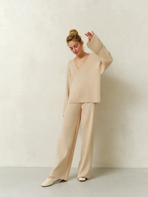 Flare Trousers Fly-Trousers-Nenya Fashion Limited-XS/S-Cream-Urbanheer