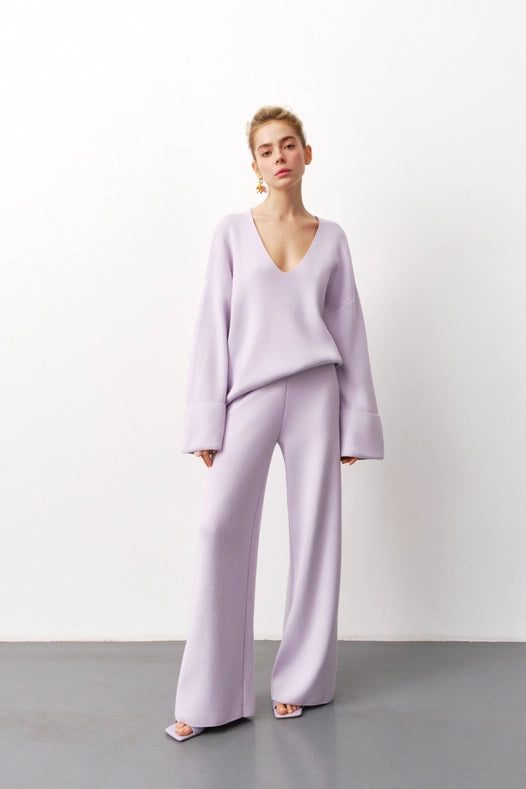 Flare Trousers Fly-Trousers-Nenya Fashion Limited-XS/S-Lavender-Urbanheer