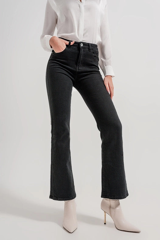 Flared Jeans In Black-Jeans-Q2-S-Black-Urbanheer
