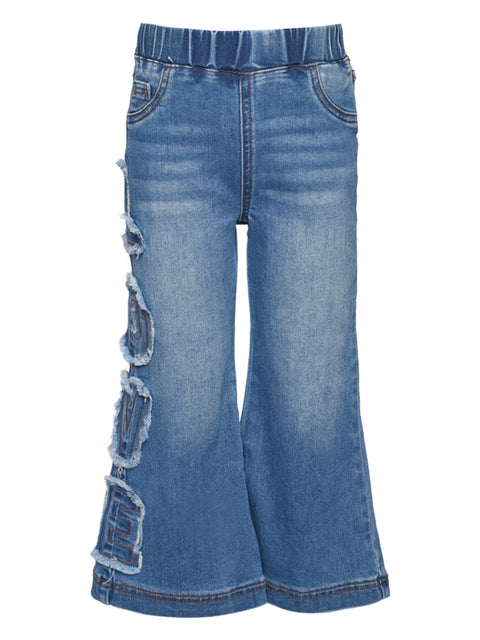 Flared Pants w/ Love Patch Detail