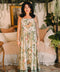 Fleur De Soleil Bohéme Long Maxi Slip Dress w/ Florals