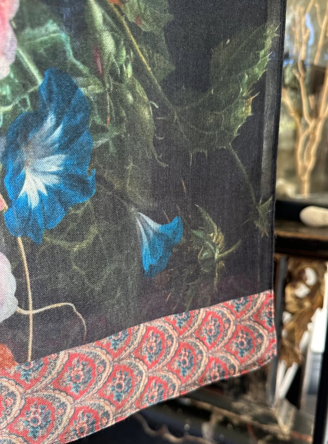 Flight of Fancy Floral Bamboo Scarf with Hummingbirds-Scarfs-Market of Stars-68cm x 155cm.-Urbanheer